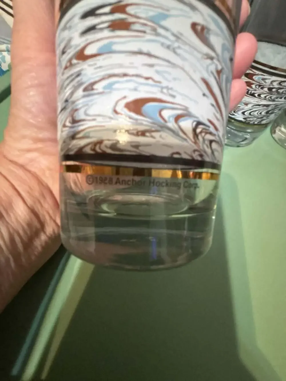 Vintage Anchor Hocking Corp Marbled Glass Tumbler Set of 4
